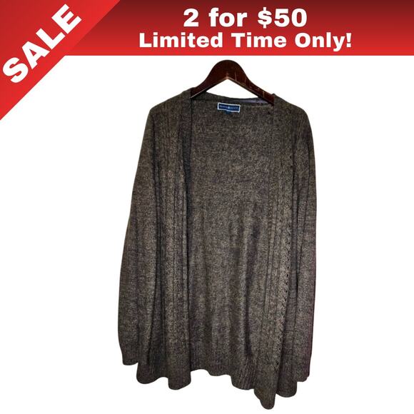 Karen Scott Sweaters - [Sale: 2 for $50!] Karen Scott Gray-Brown Cardigan XL 0140